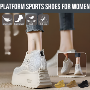 【Increase Height By 8cm】Platform Sports Shoes For Women Platform Thin Sports Womens Breathable Mesh Shoes Casual All-Match Heightening