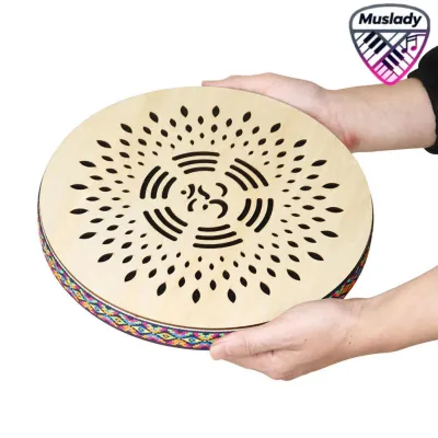 MUSLADY Fesjoy 12 Inch Ocean Rain Sound Stream Drum Bộ gõ tay cho các buổi hòa nhạc Các bữa tiệc tụ tập Kích thước gỗ: 12 X 1.4in