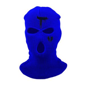 3 Hole Full Face Ski Mask Winter hat heart embroidery Balaclava Hood Beanie Warm Tactical cap Outdoor Sports Windproof Knit Hat