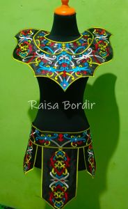 Renda Bordir Aksesoris Tari Kostum Dayak Pendek
