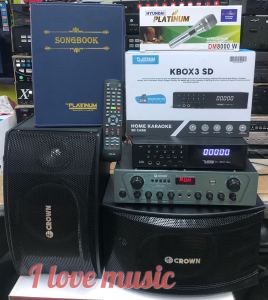Videoke Complete Bundle Amplifier and Speaker HV208s with Platinum KBOX3 SD karaoke player with 21000 OPM/English songs platinum wired mic