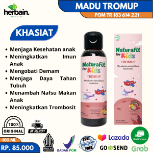 Madu Anak Tromup Naturafit For Kids Meningkatkan Trombosit dan Zat Besi Obat Demam Anak