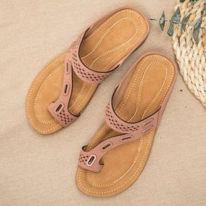 [Free Shipping] New Summer Large Size Flat Buckle Embroidered Hollow WomenS Casual Sandals In Stock