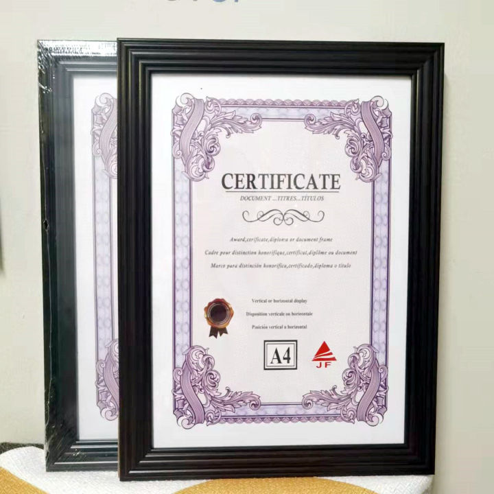 A4 PVC BLACK CERTIFICATE FRAME A4 / 8.5*11 Photo frame /picture frame/Student certificate photo no stand  lucky2