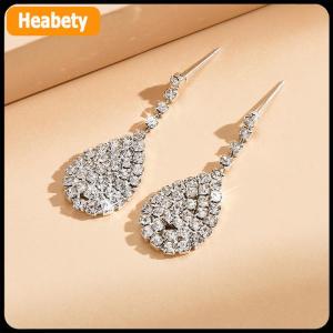 【2-3 days delivery】 2Pcs Fashionable Rhinestones Necklaces Earrings Jewelry Set Womens Wedding Accessories Gift