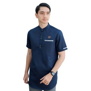 Baju Koko Pria Polos Syubbanul Muslimin Lengan Pendek Azzahir Bahan Katun Tebal Adem