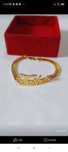 Gelang Nama Sendiri - Custom Nama Anda Sendiri - Lapis Emas 24kr- Anti Karat - COD Bayar Ditempat