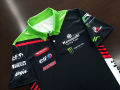 เสื้อPolo MotoGP Kawasaki Racing Team เสื้อโปโลโมโตจีพี ทีม คาวาซากิ เรสซิ่ง ทีม #WB0012 พิมพ์ทั้งตัว ไซส์ S-5XL. 
