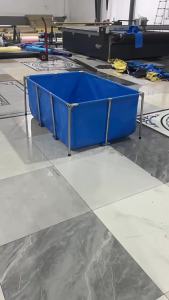 LZD SOURCE Production Canvas Fish Pond Pool Thickened Fish Pond with Bracket Outdoor Bracket Pool Fish Pond