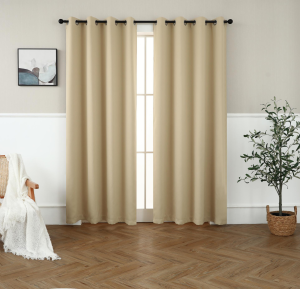 H.CHENG HOME 1PCS Blackout Curtain With 8 Rings For Living Room Bedroom Window Treatment Blinds 140×160/220/255CM