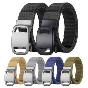 Canvas Mens Leisure Belt Automatic Buckle Strong Mens Leather Belt Durable Adjustable Mens Waist Strap