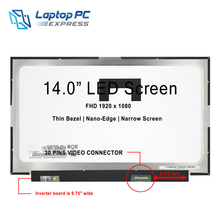 Écran Tactile De Remplacement BOE NV140FHM-T00 V8.2 - 14 Pouces Full HD (1920x1080) Mat - Pour PC Portable