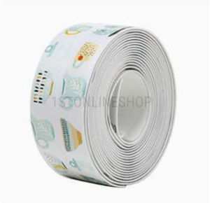 STRIP PEREKAT ANTI AIR ISOLASI LAKBAN DAPUR WASTAFEL TAHAN JAMUR PENUTUP CELAH SIKU MOTIF LUCU