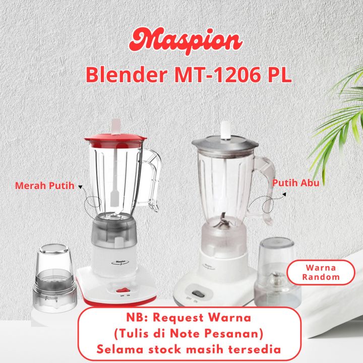 Blender Maspion Plastik 2 IN 1 MT-1206 / MT 1206 Kapasitas 1 Liter