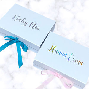 Customised Premium Magnetic Gift Box with Ribbon and Name Suitable for Bridesmaid Gift - 23 x 17 x 7 cm (Max 10 letters)