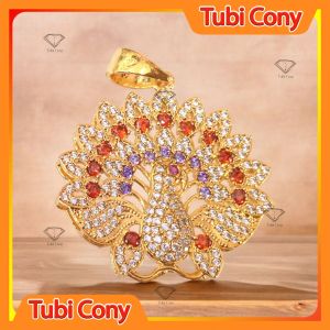 Mặt dây chuyền chim công đá CZ ngũ sắc cao cấp M655166 - 220 - UA Tubi Cony