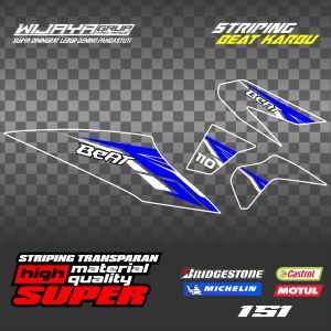 Striping Karbu Transparan Premium Hitam Pekat untuk Yamaha Beat - Motif Elegan