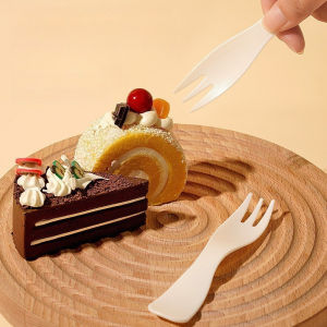 5pcs Disposable Plastic Wavy Fork Portable Cake Dessert Fork for Birthday Party Picnic