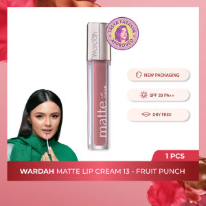 WARDAH Matte Lip Cream Indonesia / 4g Velvet Matte With Color Binding Pigmenta & Enriched Vitamin E / Soft Matte Intense Luxurious Finish Warna Intense Tahan Lama Krim Moist Plus / Cosmetic Lips Makeup Make Up Series / Lipstick Lipstik Bibir / Exclusive