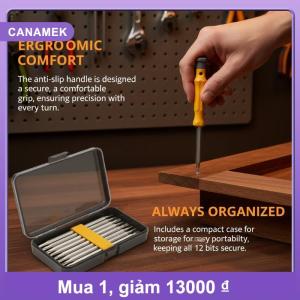 【CANAMEK】 12 Trong 1 Screwdriver Head Set Đa Chức Năng Trọng Lượng Nhẹ Dụng Cụ Cầm Tay Cho Chuyên Nghiệp Tự Làm Hộ Gia Đình Thiết Bị Điện Tử Sửa Chữa