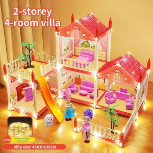 CoolToy Mainan rumah bermain anak-anak perempuan putri kecil kastil villa rumah boneka rumah