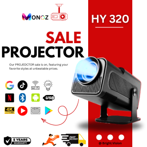 [NEW] MONOZ HY320 Projector 4K Full HD 3500 Lumens Android With Bluetooth Projector Home Theater