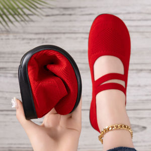 [Free Shipping] WomenS Shoes With Shallow Cut Slip-On Design Soft Sole That DoesnT Tire The Feet  Breathable Single Shoes Wide Fit Mom Shoes Cloth Shoes
