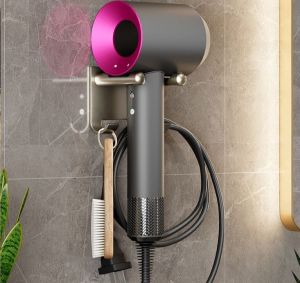 Xblavk Hair Dryer Holder Sticker Free Punching Wall-Mounted