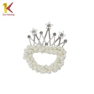 Satu Keluarga Ikat Rambut Anak Perempuan Motif Mahkota Mutiara C879 Crown Hair Ties Karet Rambut