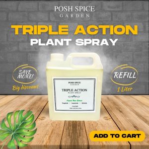 Organic Neem Oil Plant Spray Triple Action Insecticide Fungicide Miticide Pesticide 1 Liter Refill Posh Spice