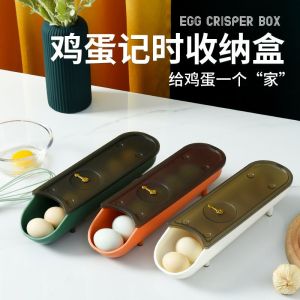 Kotak Penyimpanan telur / Egg Box Storage Dengan Model Panjang Keluar Otomatis Unik Serbaguna 8AS09