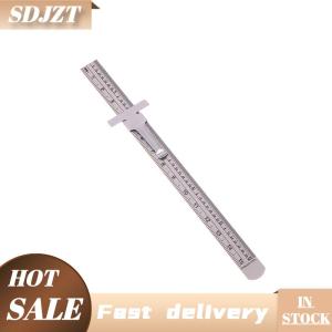 SDJZT 1 2pcs 6 Inch Stainless Steel Precision Ruler Sliding Pocket Ruler With Inch 1 32 Mm Metric Graduations High Precision