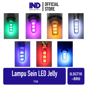 Lampu Sein-Sen Variasi LED Jelly Mode Diam 6 Titik LED T10-T 10 Warna Biru-Merah-Putih-Hijau-Ice Blue-Pink-Kuning