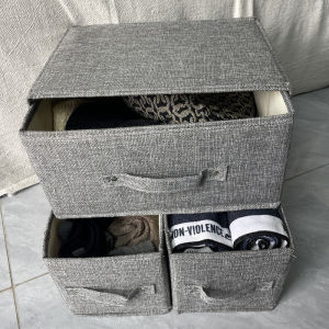 3 in 1 Fabric Foldable  Drawer Bra Storage Box Cases Clothes Underwear Organizer Storage Cabinet