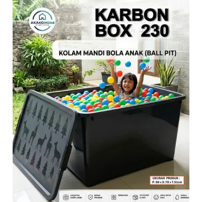[JUMBO] Container Box Multifungsi KB 200 Liter Kotak Penyimpanan Murah Storage Hitam Kuat dan Kokoh dengan Roda CB 200 160 Liter dengan Roda AKAKO