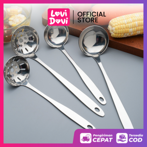 Centong Soup Sayur Kuah  Full Stainless Lubang Dan Polos / Irus Sup Stainless Steel