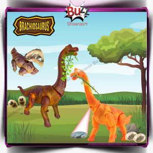 Dinosaurus Bertelur Mainan Anak Dino Berjalan Lampu Gigit Daun