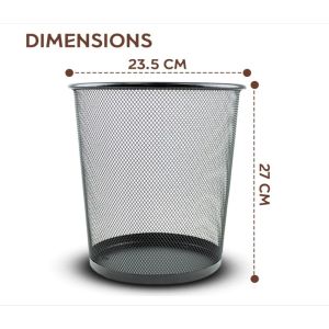 【Daily Suki Store】Rustproof Iron Mesh Trash Can-Breathable Coverless Waste Bin Modern Wire Garbage Basket for Kitchen & Bathroom | Heavy Duty & Odor-Control Design For Homes & Condos
