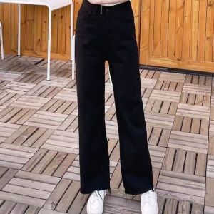 [ส่งเร็ว] ✨Kaykai_Shop✨❗พร้อมส่ง🚚กางเกงยีนส์เอวสม็อคด้านหลังทรงกระบอก แนวเกาหลี #8506