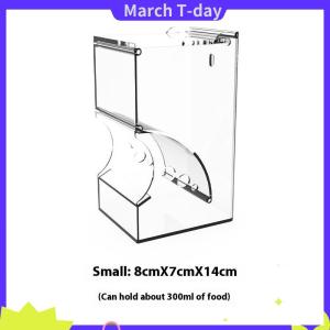 March Pet Hamster Thỏ Sóc Thực Phẩm Dispenser Trung Chuyển Nhựa Rõ Ràng Tự Động Pet Trung Chuyển Cho Hamster Guinea Lợn Thực Phẩm Bát Container