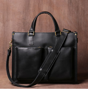 Briefcase Office Bag Leather Laptop Bag Crossbody Bags Messenger Bag For Men Shoulder Bag Crazy Horse Cow Leather NASVA