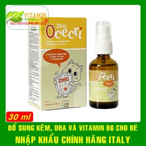 Zinc Ocecri bổ sung Kẽm hữu cơ và DHA cgiúp bé ăn ngon tăng sức đề kháng | Nhập khẩu chính hãng từ Ý