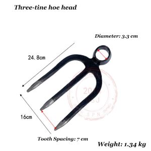 Heavy-Duty 3.5LB Farming Hoe Fork Head (No Handle) Durable Agricultural Rake for Outdoor Soil Work