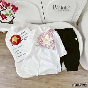 Áo dài cách tân áo dài Tết bé trai Tinh hoa Việt kèm quần kaki dài size 9 đến 25kg BERNIE H0925B13