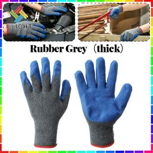 (Fast Delivery) 1Pair Work Gloves Multi-Function Safety Gloves Cotton White/Black/Blue Dot/Rubber White/Rubber Grey Thickened Reusable Gloves