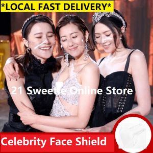 TVB Face Shield Mask Protector Guard Transparent Mouth Shield Safety Fashion Face Mask Protection Reusable Mask Shield Stylish Cover Anti Droplet Clear Shield Protective Protector Pelindung Muka 明星防护透明面罩