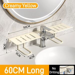 Bathroom Faucet Shelf Sink Storage Rack No Drill Stainless Countertop Toothbrush Holder Rak Tuala
