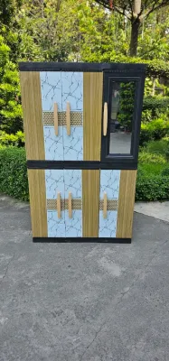 JUMBO LEMARI PLASTIK AKAKO 3 PINTU KACA CERMIN ELEGANT LP3EP