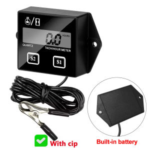 Kebidumei Digital Engine Tachometer Gauge Tach Hour Meter with clip Waterproof RPM LCD Display For Motorcycle Stroke Engine Boat