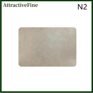 AttractiveFine 1pcs Light Luxury Solid Leather Placemat Coffee Brown PU Table Mat Waterproof Oilproof Heat-Insulated Plate Bowl Pad Table Decor